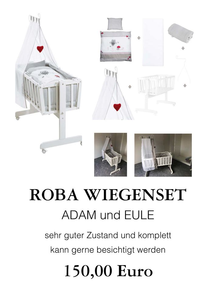 Roba Sechseck-Laufstall/Laufgitter & Roba Wiege ADAM und EULE in Heiligenhaus