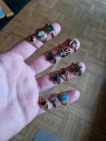 Messing ring set indisch Edelstein boho goa Gold Mondstein hippie Baden-Württemberg - Reutlingen Vorschau