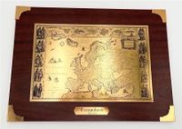 Vintage Wandbild Europakarte Anno 1657 Messing Holz Sammler Bild Schwerin - Altstadt Vorschau