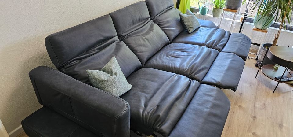 Echtleder Couch Sofa Polstergruppe Sitzgarnitur elektrisch in Essen