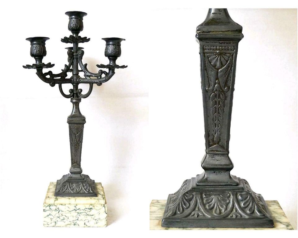 Historismus Kerzenleuchter um 1890 Empire Stil Kerzenständer in Gommern