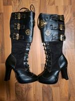 Stiefel Demonia Goth Steampunk Größe 9 Zahnrad & Biene Messing Hessen - Offenbach Vorschau