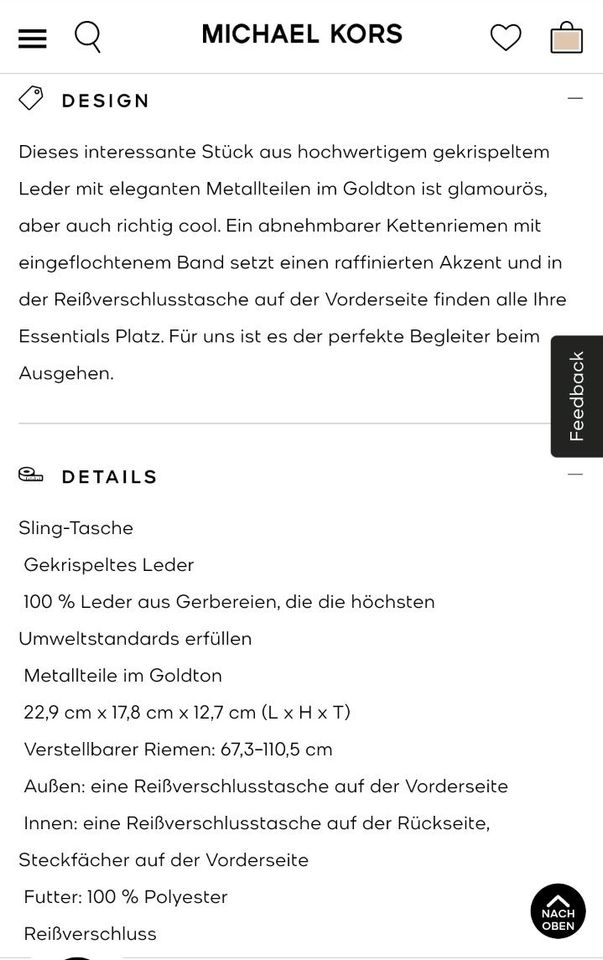 Michael Kors Bauchtasche Tasche Sling Slater Medium Leder in Zwenkau