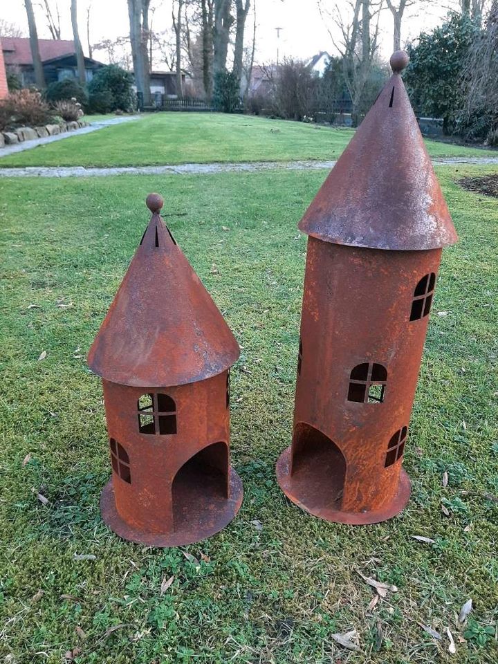 Edelrost deko Dekoration Burg Schloss Turm Garten Geschenk in Kirchwalsede