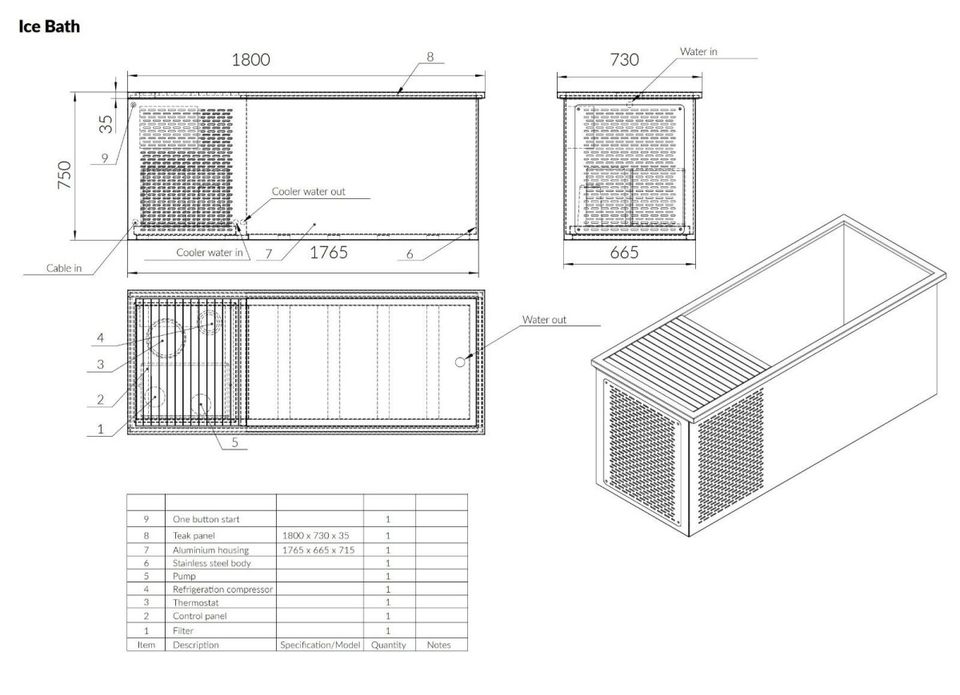 Superior Wellness Chill Tub Eiswanne 180 x 75 Chilltub Eisbecken in Meerbusch