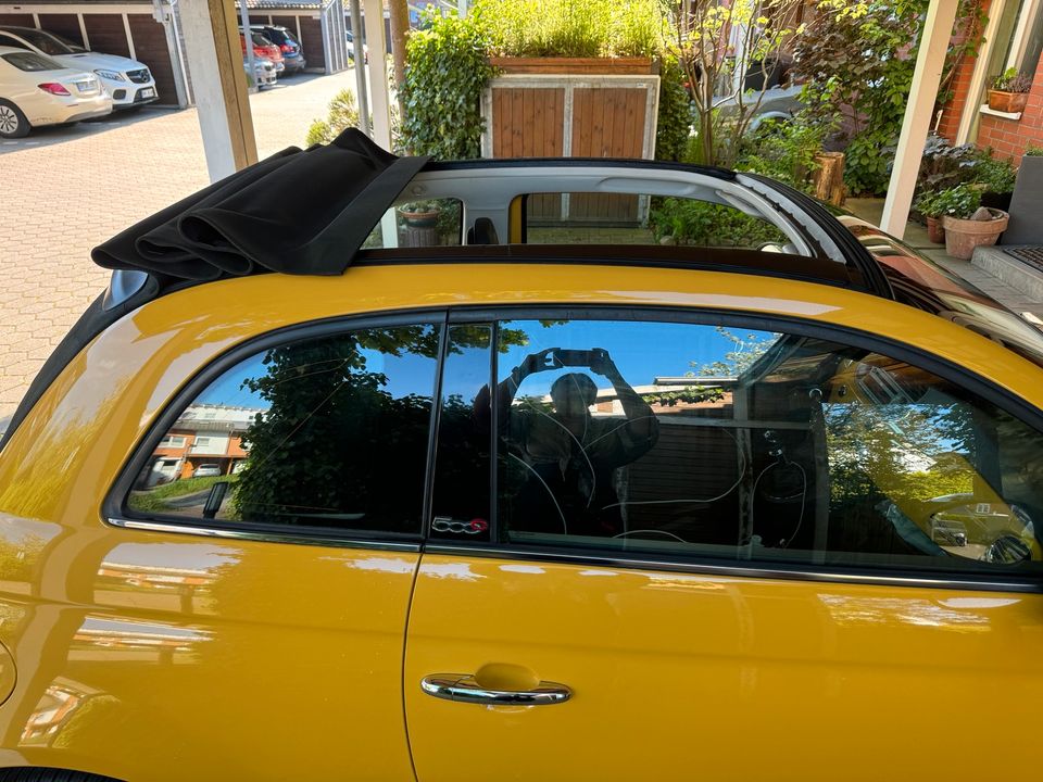 FIAT 500c Cabrio Gelb, Klimaautomatik, Eur6, Allwetterreifen in Hamburg