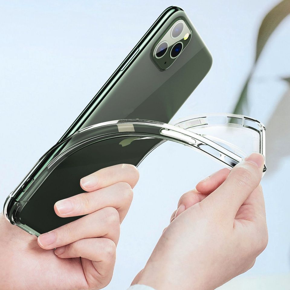 Hülle iPhone 11 Pro Max XR XS 8 7 Plus Mini Clear Silikon Case Durchsichtig TPU Handyhülle mit Kameraschutz Transparent Apple in Quarnbek