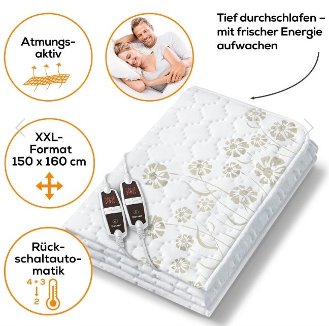 Neues Beurer UB 68 XXL Doppel-Wärmeunterbett(150x160 cm) waschbar in Olbernhau