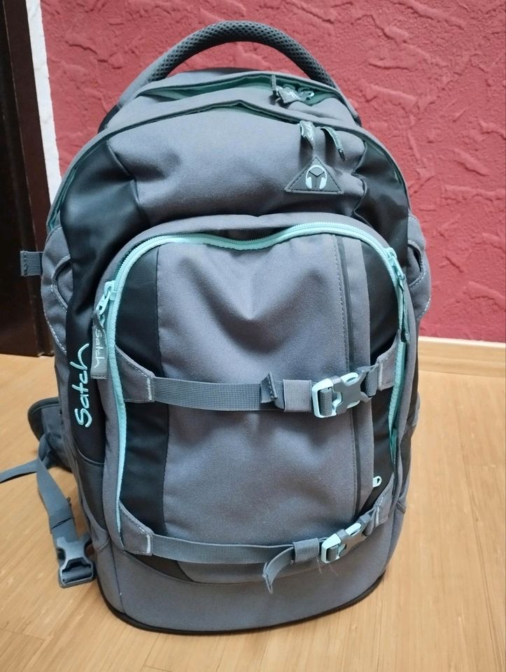 Satch Schulrucksack Rucksack Ranzen , grau-mint, mit Regenschutz in Saarburg