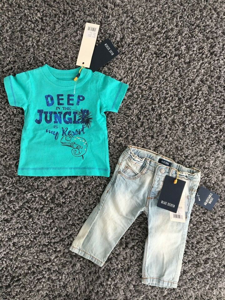 Blue Seven Jungen Set Jeans T-Shirt Gr 68 Neu Etikett Geschenk in Siershahn