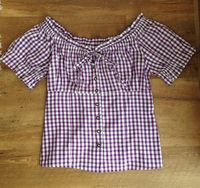 Trachtenbluse Carmenbluse Gr.S lila/weiß kariert Bayern - Nabburg Vorschau