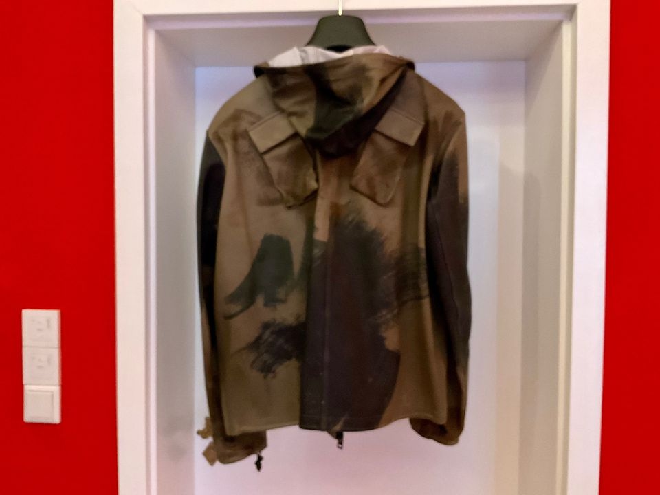 DIESEL Camouflage Lederjacke Olive Military Stil Größe XXL Neu! in Eilsleben