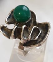 925 Silber Ring von Relo - Modernist 60er Jahre grüner Achat Rheinland-Pfalz - Bacharach Vorschau