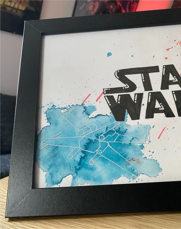 Selbstgemaltes Aquarell Bild Star Wars in Schinkel