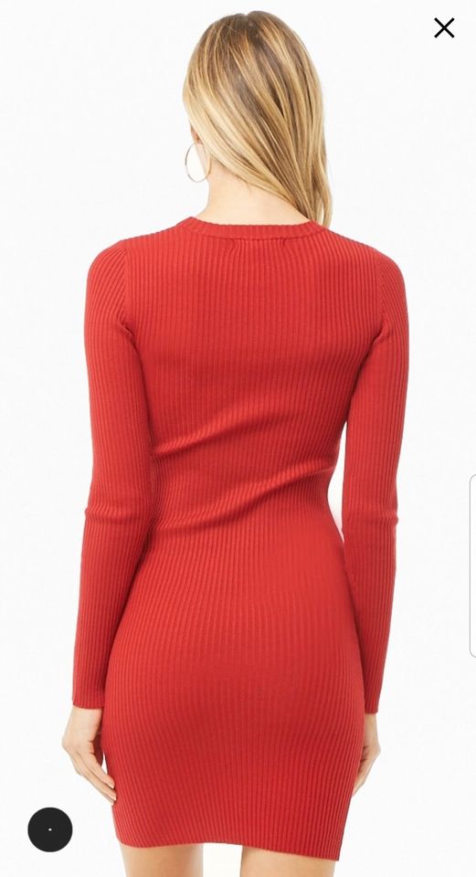 Forever 21 Orsay Strickkleid Pullover gerippt rot S M 36 38 H&M in Oedheim