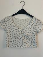Blumiges weißes Crop top München - Pasing-Obermenzing Vorschau