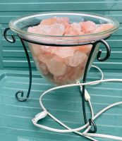 ⭐️ Salkristallleuchte Glas Lampe mit rosa Salzkristallen ⭐️ Rheinland-Pfalz - Mainz Vorschau