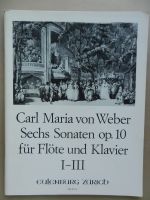 Noten 6 Sonaten op.10,  1-3 für Flöte und Klavier Carl von Weber Rheinland-Pfalz - Jockgrim Vorschau