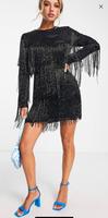 Elegantes schwarzes Partykleid mit Perlen & Fransen von ASOS Wiesbaden - Mainz-Kastel Vorschau