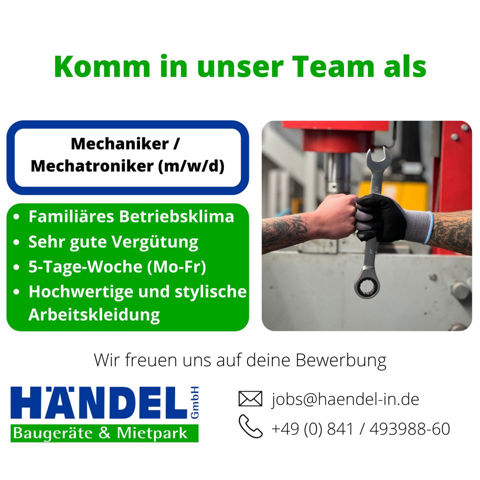 ✅️ Mechaniker / Mechatroniker (m/w/d) Minijob 520€ in Ingolstadt