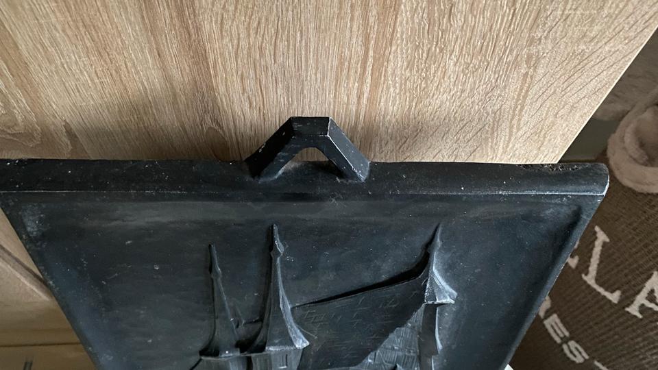 Gussplatte Rathaus Alsfeld, Initialien MH, gestempelt Rössner in Alsfeld