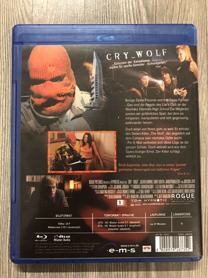 Blu Ray cry Wolf aus Sammlung you live your die in Bobingen