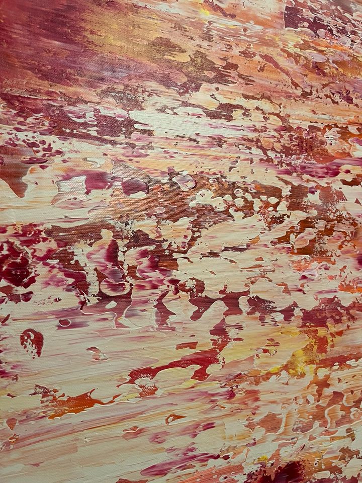 Abstraktes Acrylbild „Madeira“ Pink Weiß 80cm x 80cm in Hamburg