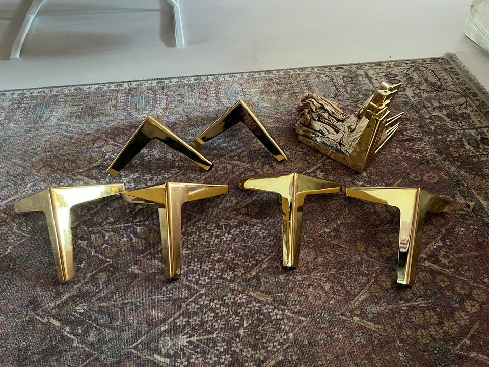 moderne Möbel Füße Beine Gold schlicht edel 4 Stück Höhe 12cm NEU in Berlin  - Schöneberg