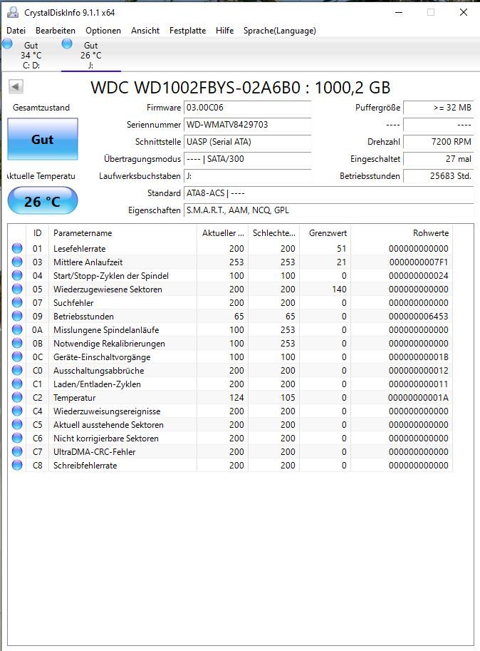 Western Digital WD1002FBYS RE3 Enterprise 1TB 3,5 Zoll, 32MB Cach in Philippsburg