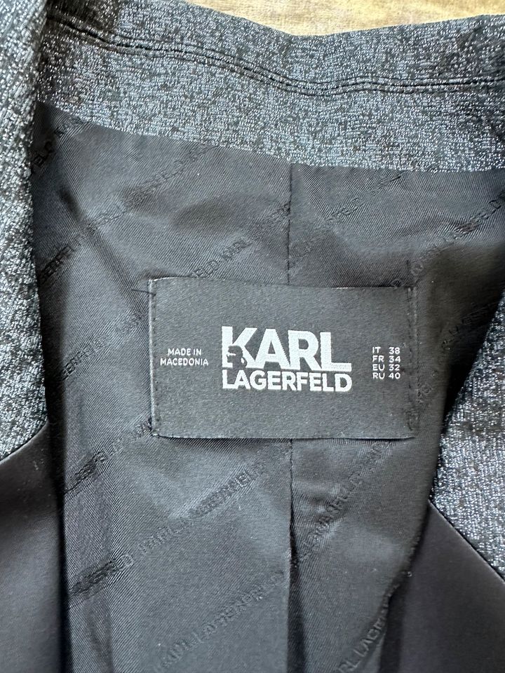 Karl Lagerfeld Blazer schwarz grau glänzend XXS wie neu in Berlin