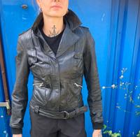 Vintage Lederjacke Damen Rave Punk schwarz Leder Leipzig - Plagwitz Vorschau