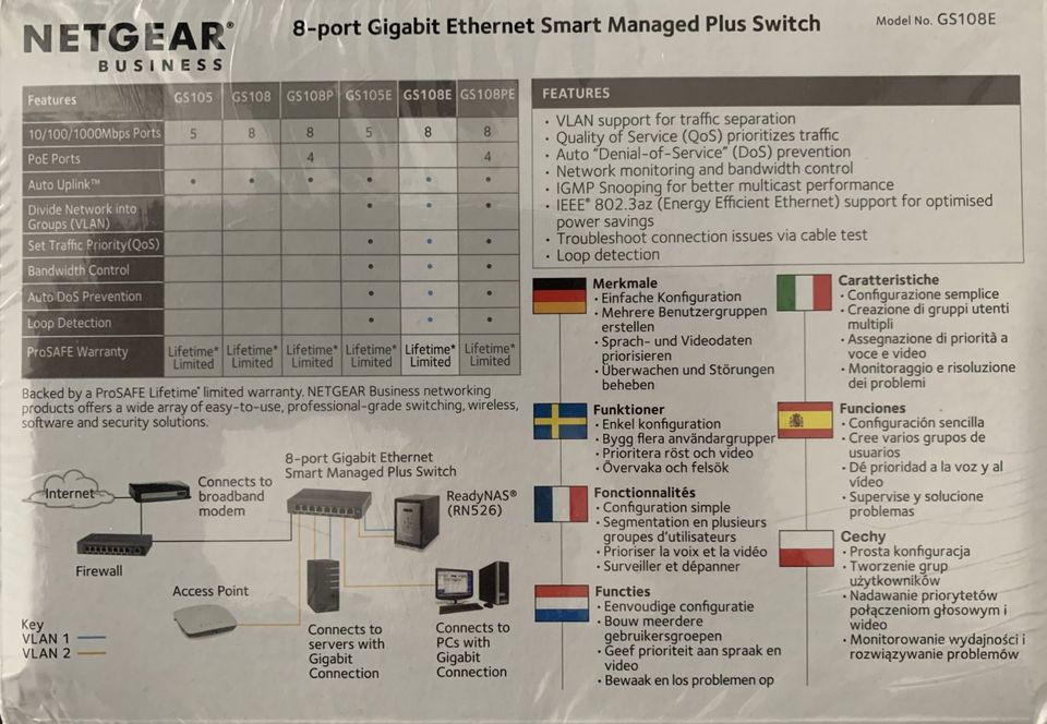 NETGEAR GS108E-300PES ProSafe Plus Switch Switch NEU in Bayreuth