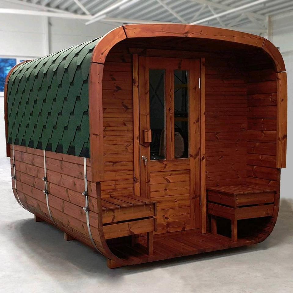 SAUNA Thermoholz 300 cm mit Terrasse Gartensauna Banja in Hüllhorst