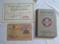 ASB Lehrbuch 1923 + Zeugnis 1930 Chemnitz + Ausweis Elsterwerda Brandenburg - Elsterwerda Vorschau