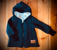 Walkjacke Anthrazit schwarz gefüttert Waldtiere handmade Brandenburg - Rheinsberg Vorschau