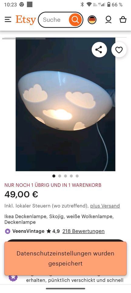 Ikea Lampe Wolken Lampe Kinderzimmer ❤️ in Aidenbach