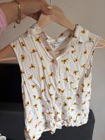 Crop Top Viskose 34 Sonnenblumen Weiß Creme Obergiesing-Fasangarten - Obergiesing Vorschau
