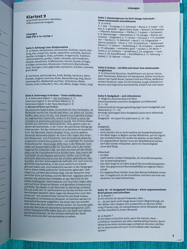 Klartext 9 Arbeitsheft NRW Differenz.Ausgabe 2022 mit Lösungsheft in Dortmund