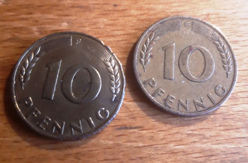 10 Pfennig 1949 Prägung F selten in Hatzenbühl