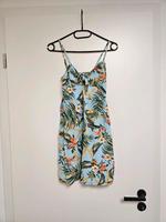 Blumenkleid blau Palmen Größe 34 Ausschnitt Sommerkleid Bayern - Bad Kissingen Vorschau