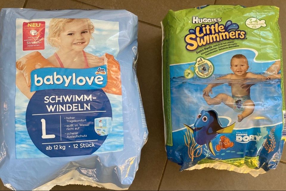 Schwimmwindeln/Pampers Gr L Babylove/ Huggies Little Swimmers NEU in Ladbergen