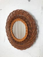 Vintage Rattan Korb Spiegel Rund Boho Geflecht 70er Retro Mid Cen Altona - Hamburg Bahrenfeld Vorschau