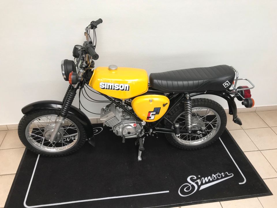 Simson S51 Enduro Gelb NEUER MOTOR 50ccm 60km/h Papiere Vape NEU in Calbe (Saale)