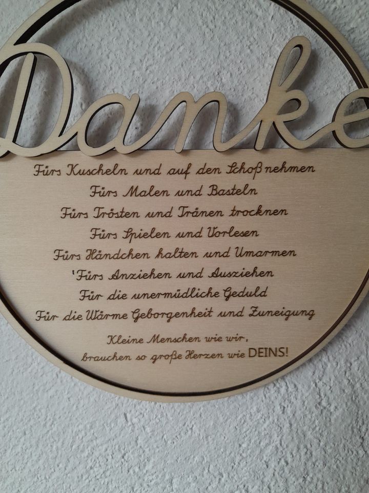 Danke,Erzieher,Abschied,Kindergarten, Deko,personalisiert,Holz in Meschede