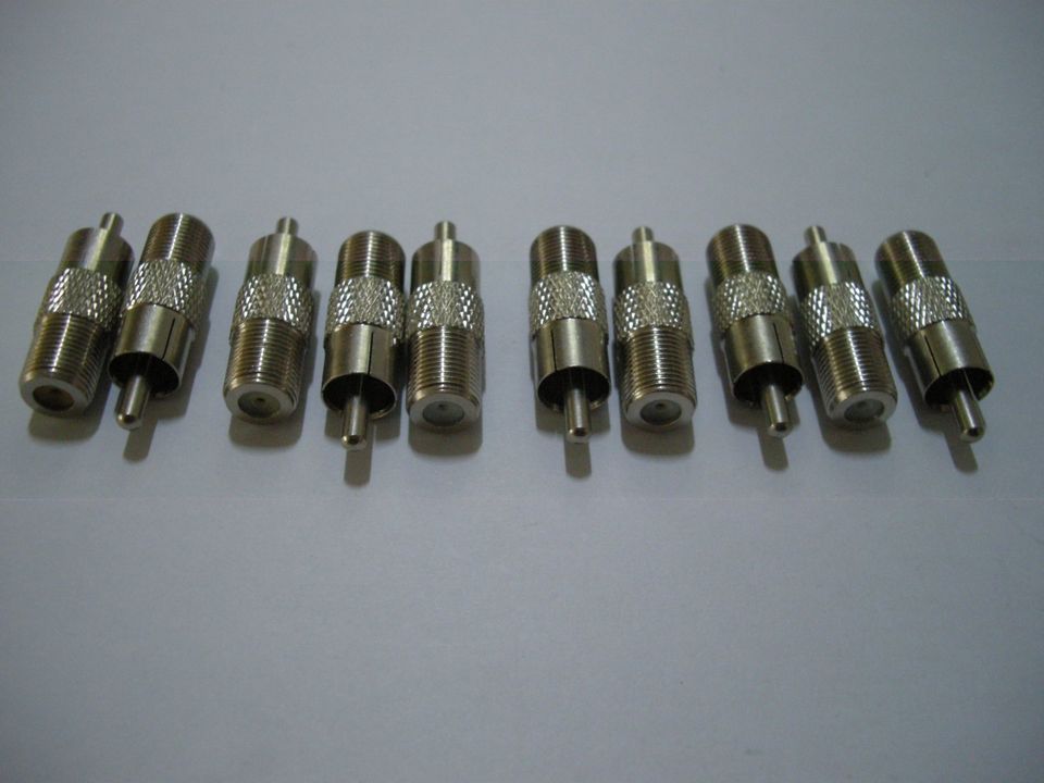 Adapter F-Buchse zu Cinch Stecker Metall 10 Stück EUR 6,- in Ludwigsburg