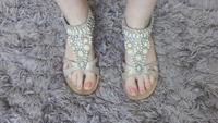 ♥️ Sommer Sandalen Schuhe Steinchen Glitzer Zign 40 Silber Urlaub Niedersachsen - Loxstedt Vorschau