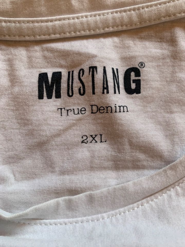 Mustang True Denim T-Shirt, weiß, XXL, ungetragen in Bannewitz