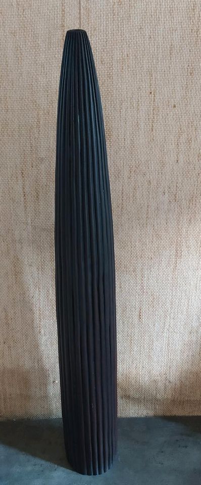 Standvase 80cm Hohe schmale Vase gerillt Riefen Schwarz Braun in Pirmasens