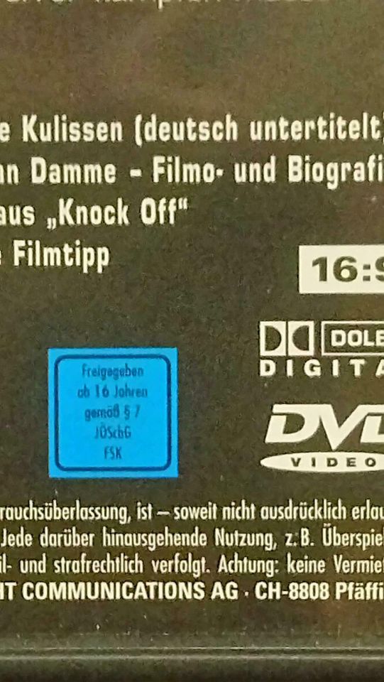 Unbenutzte DVD : van Dame - Replicant in Gottmadingen