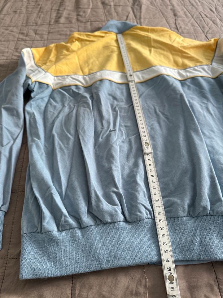 Adidas Vintage Velour Track Top Gr S Blau/Gelb Made in West DE in München